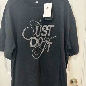 Nike Black Tee with Rhinestone Accents